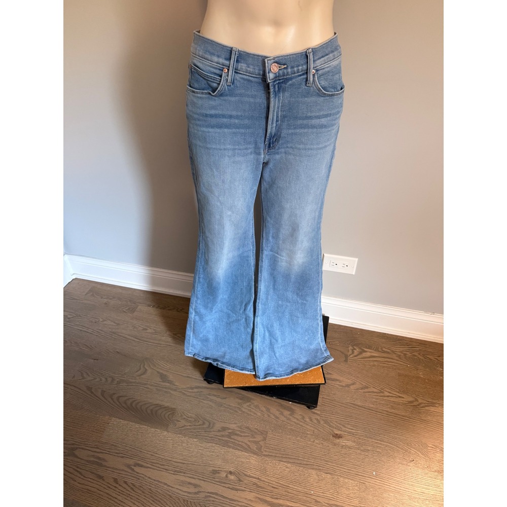 Mother The Doozy Room Service Flare Jeans Light Wash Wide Leg Denim USA Made